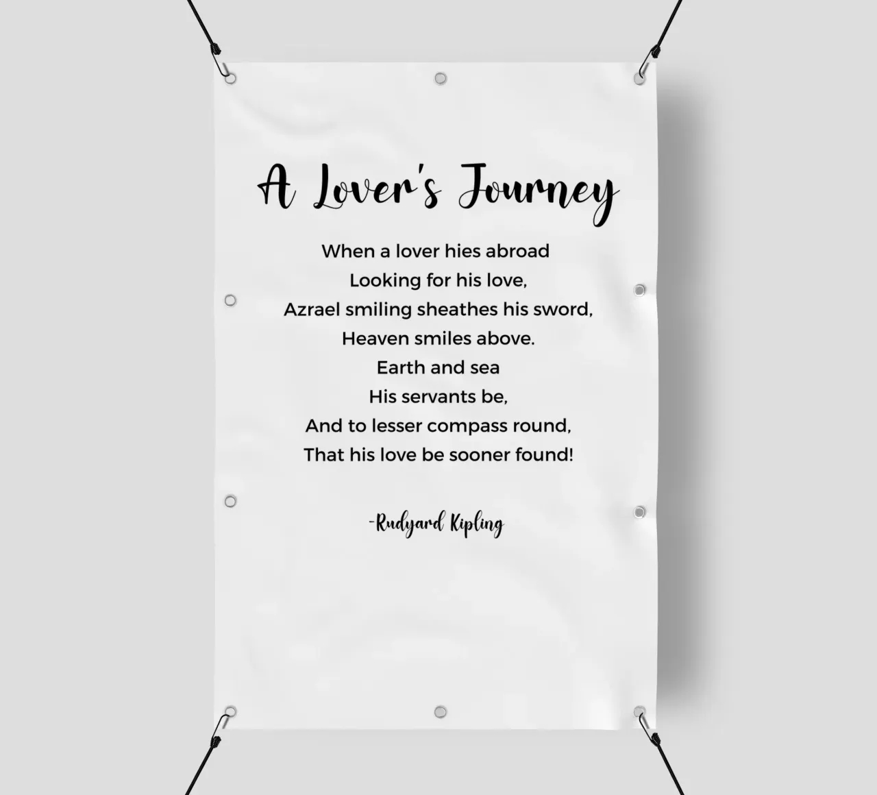 A Lover's Journey Poem by Rudyard Kipling telo in pvc da Shark Printables