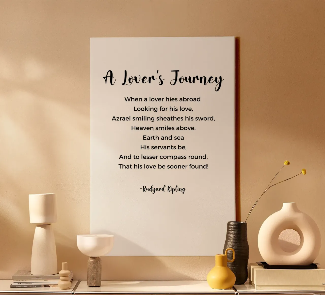 A Lover's Journey Poem by Rudyard Kipling tela da Shark Printables