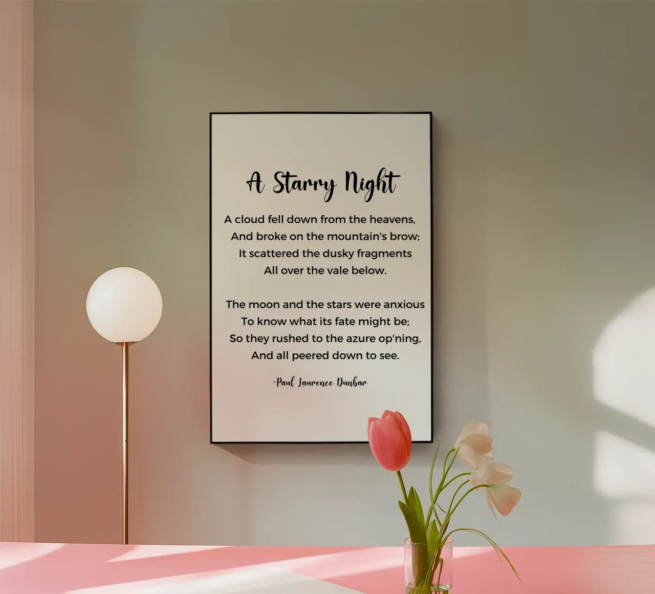 A Starry Night Poem by Paul Laurence Dunbar plexiglass da Shark Printables