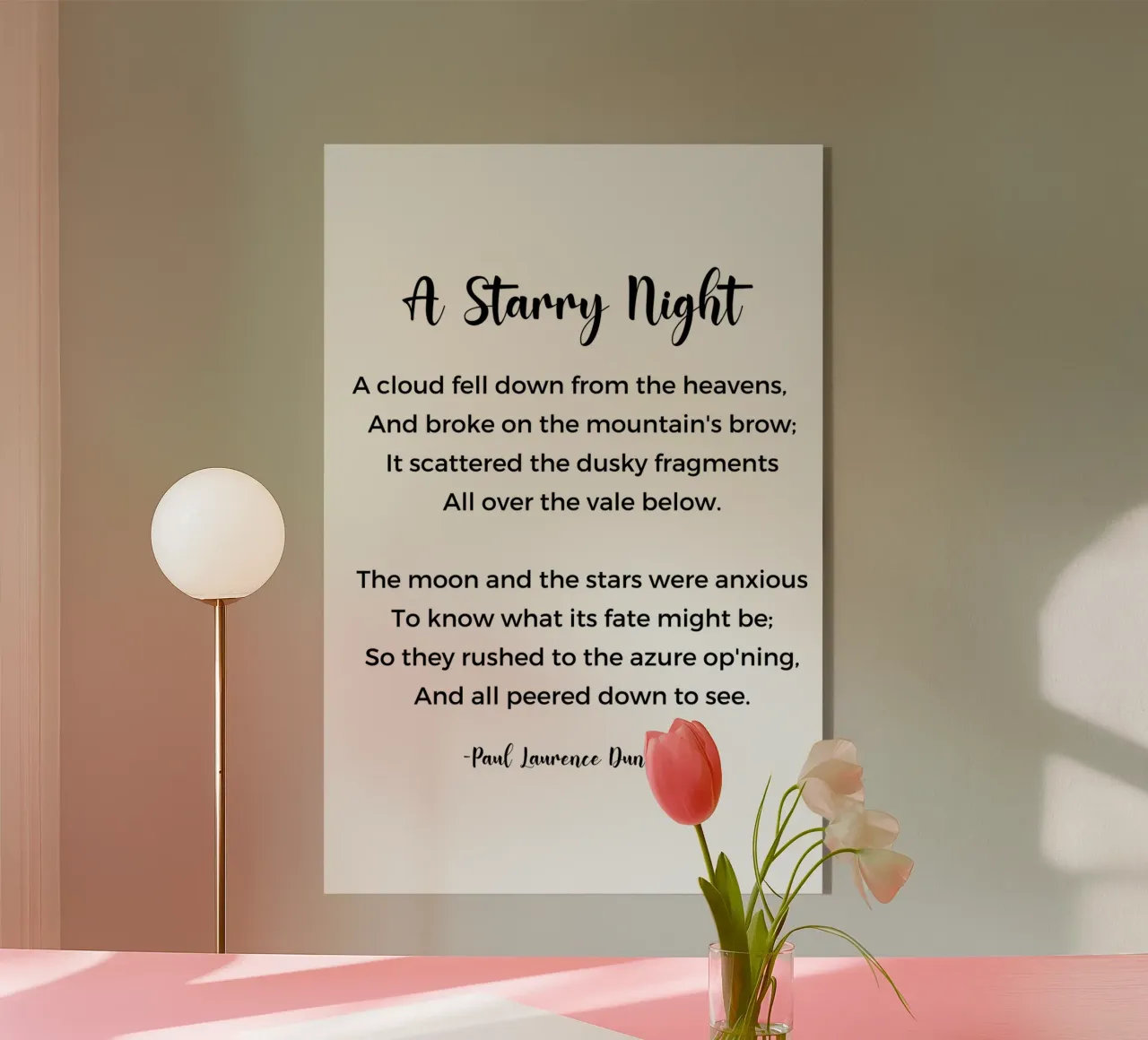 A Starry Night Poem by Paul Laurence Dunbar plexiglass da Shark Printables