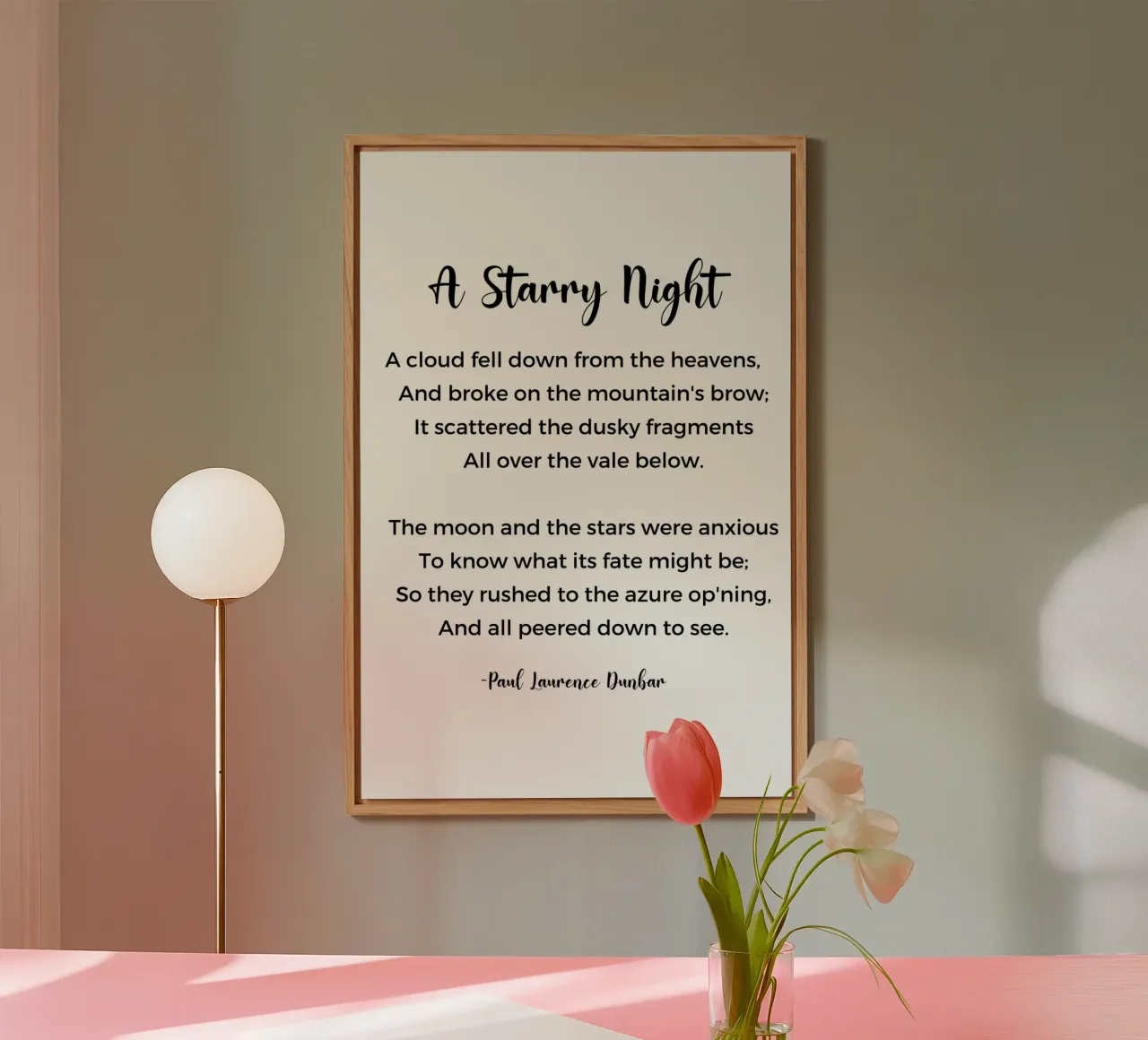 A Starry Night Poem by Paul Laurence Dunbar alluminio dibond da Shark Printables