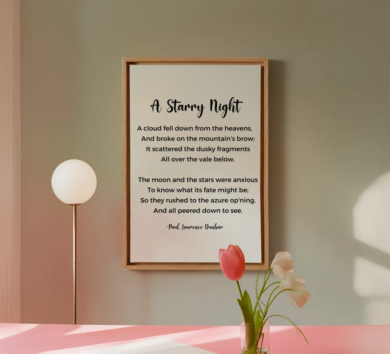 A Starry Night Poem by Paul Laurence Dunbar tela da Shark Printables