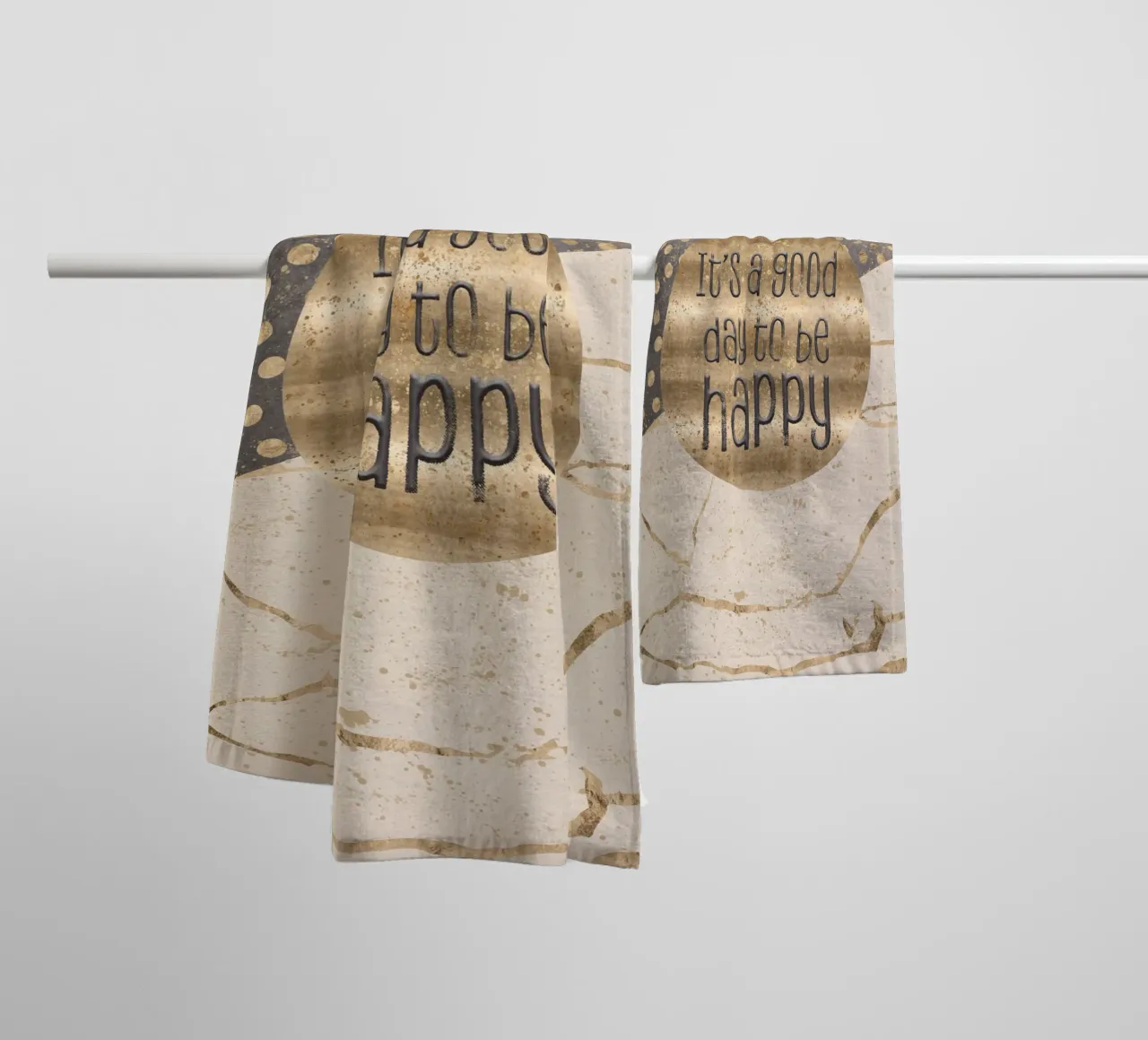 GRAPHIC ART It is a good day to be happy asciugamano da bagno da Melanie Viola