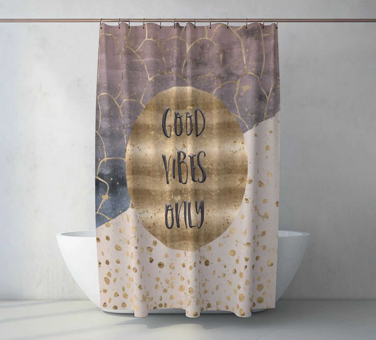GRAPHIC ART Good vibes only tenda da doccia da Melanie Viola