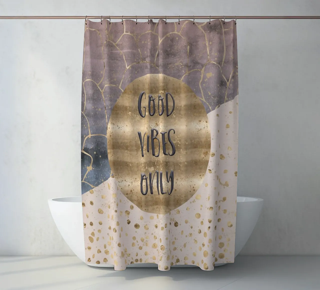 GRAPHIC ART Good vibes only tenda da doccia da Melanie Viola