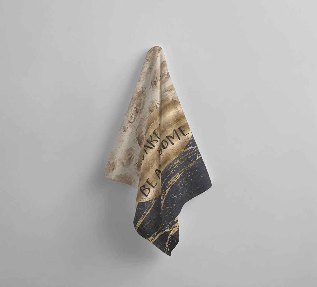 GRAPHIC ART Wake up and be awesome towel by Melanie Viola