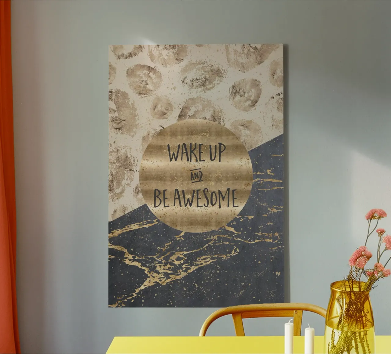 GRAPHIC ART Wake up and be awesome tela da Melanie Viola