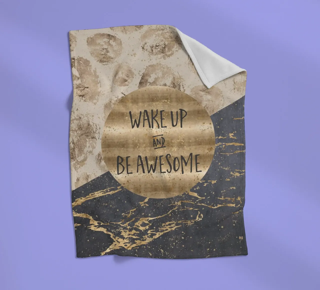 GRAPHIC ART Wake up and be awesome coperta in pile da Melanie Viola