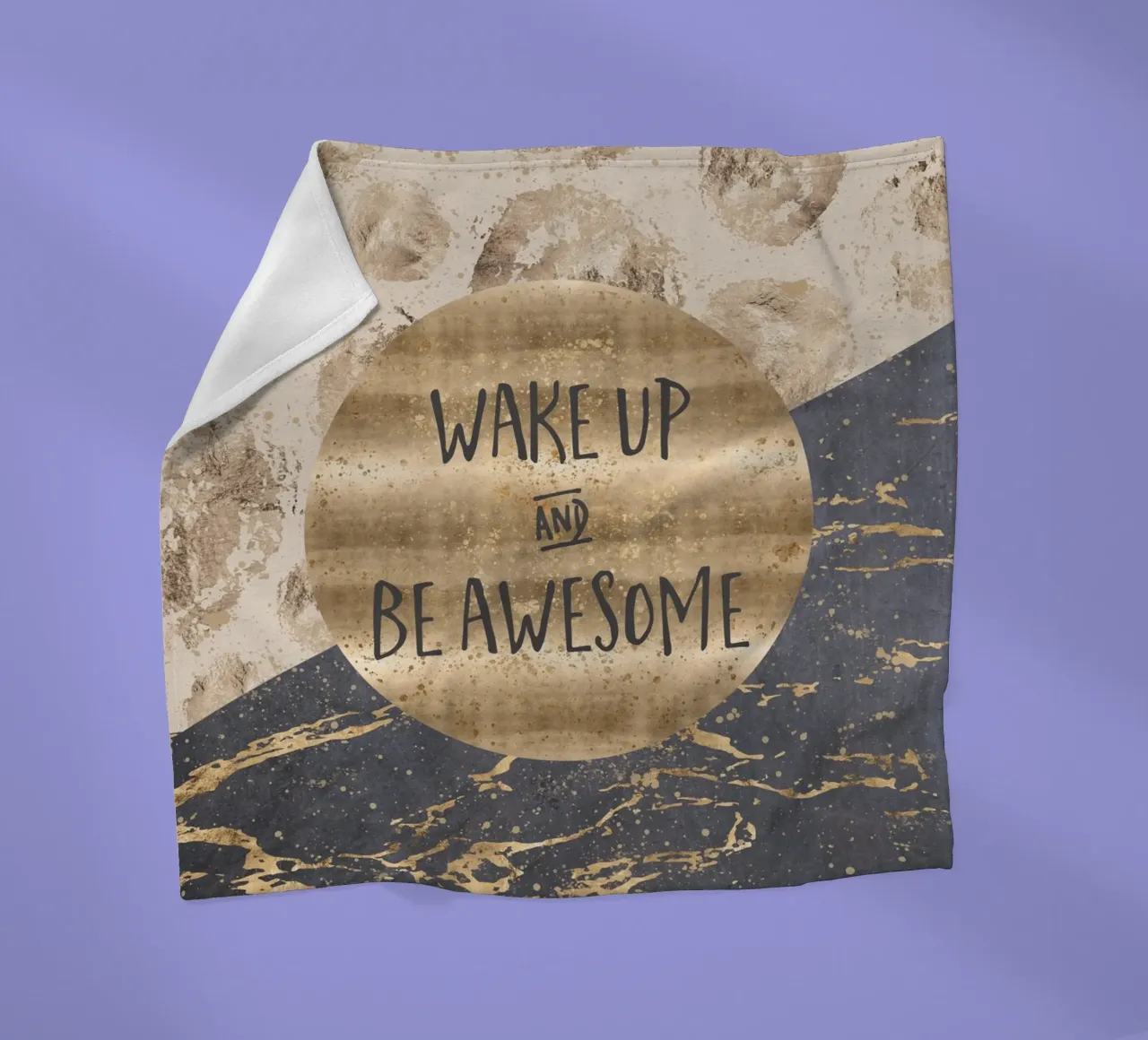 GRAPHIC ART Wake up and be awesome coperta in pile da Melanie Viola
