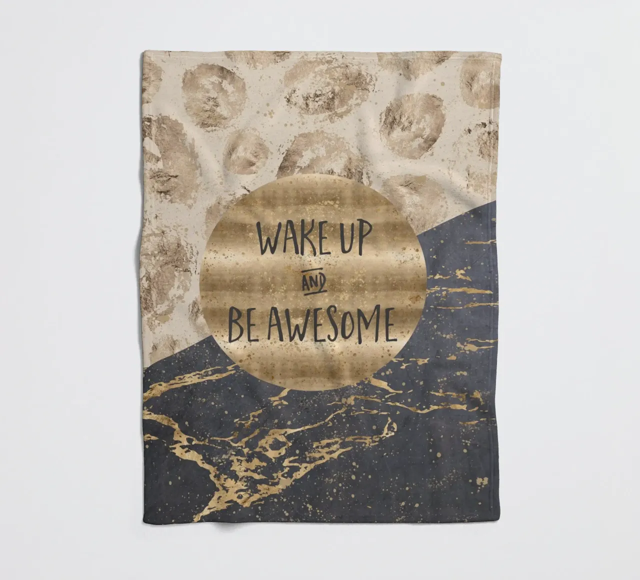 GRAPHIC ART Wake up and be awesome coperta in pile da Melanie Viola