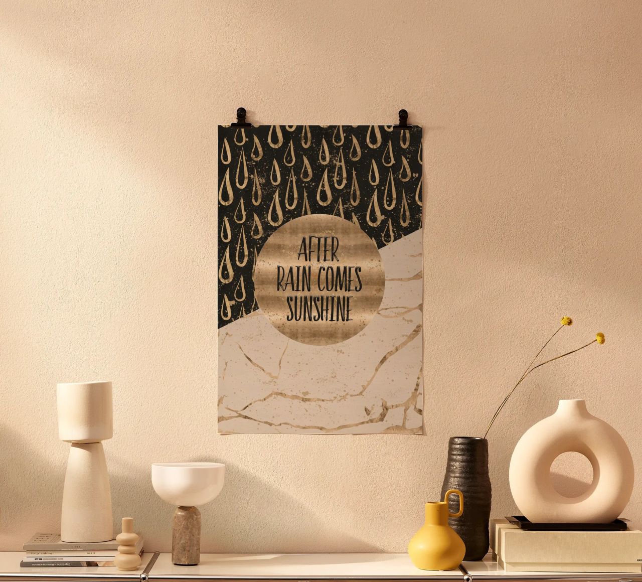GRAPHIC ART After rain comes sunshine poster with plastic frame by Melanie Viola