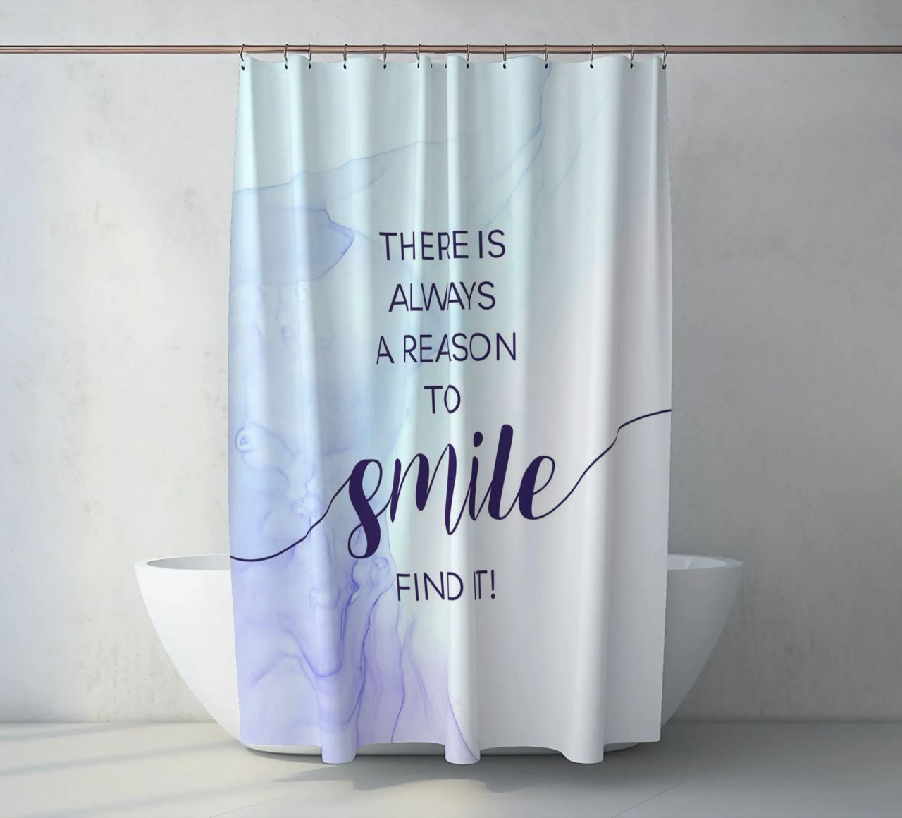 THERE IS ALWAYS A REASON TO SMILE | floating colors tenda da doccia da Melanie Viola