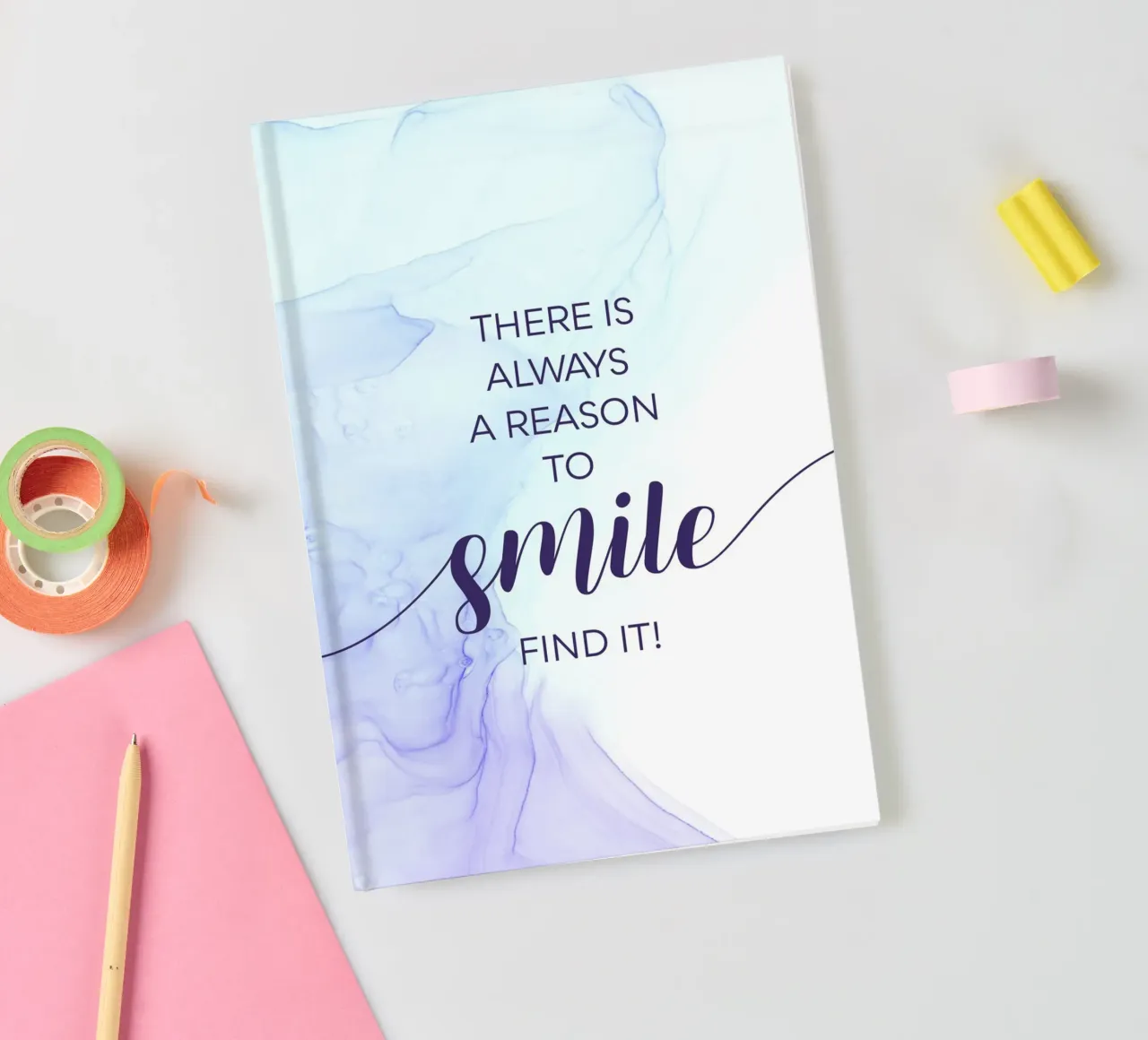 THERE IS ALWAYS A REASON TO SMILE | floating colors notebook by Melanie Viola