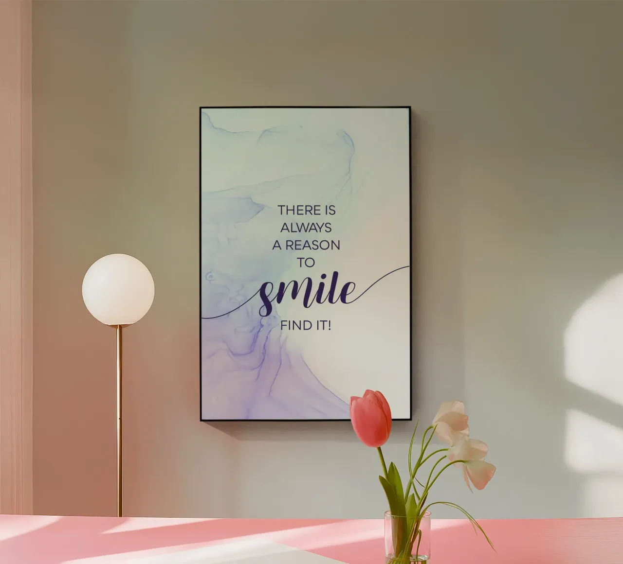 THERE IS ALWAYS A REASON TO SMILE | floating colors acryl van Melanie Viola