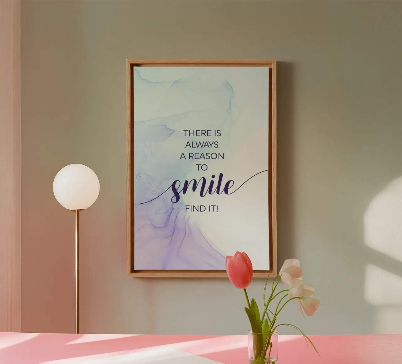 THERE IS ALWAYS A REASON TO SMILE | floating colors tela da Melanie Viola