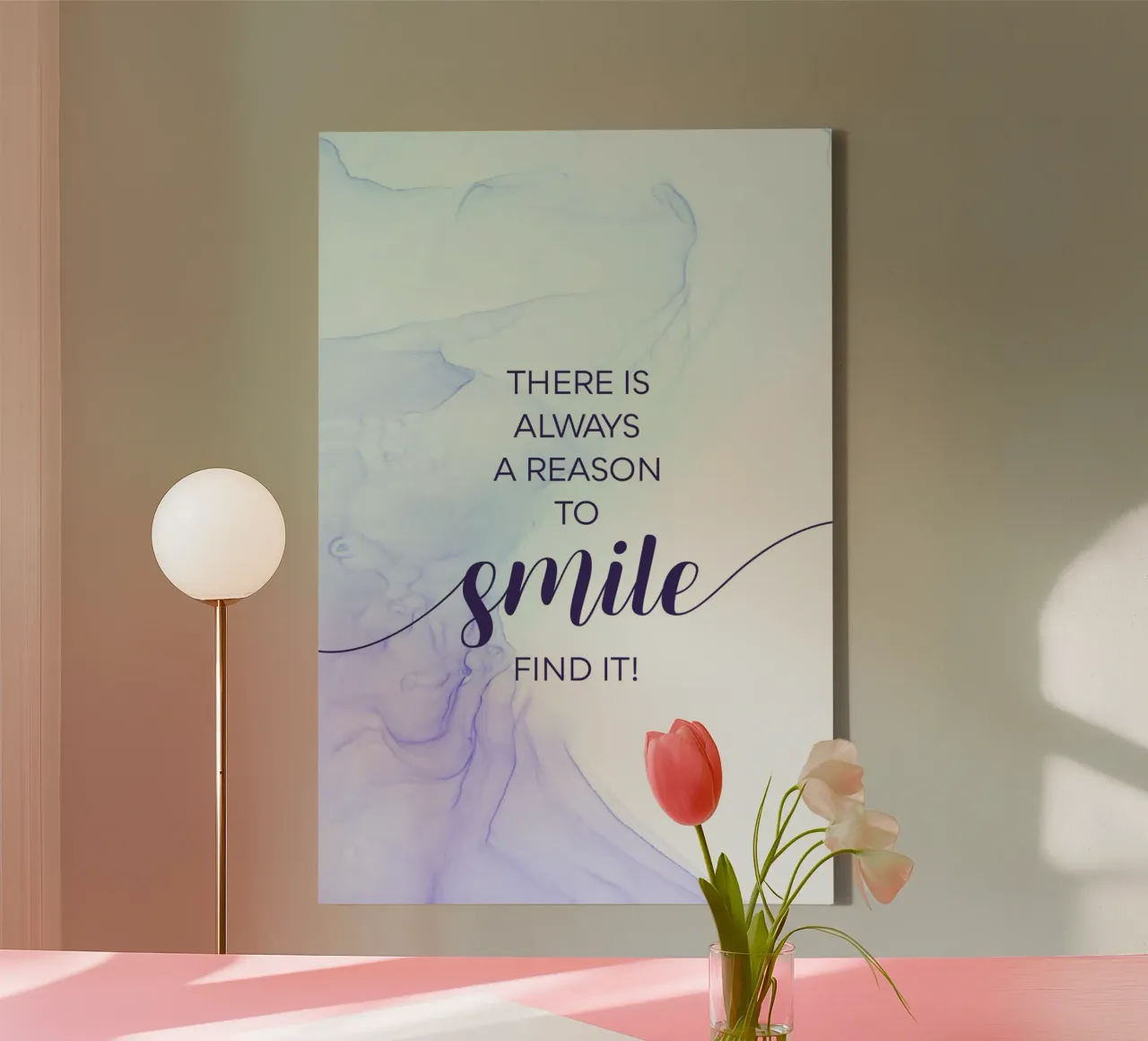 THERE IS ALWAYS A REASON TO SMILE | floating colors tela da Melanie Viola