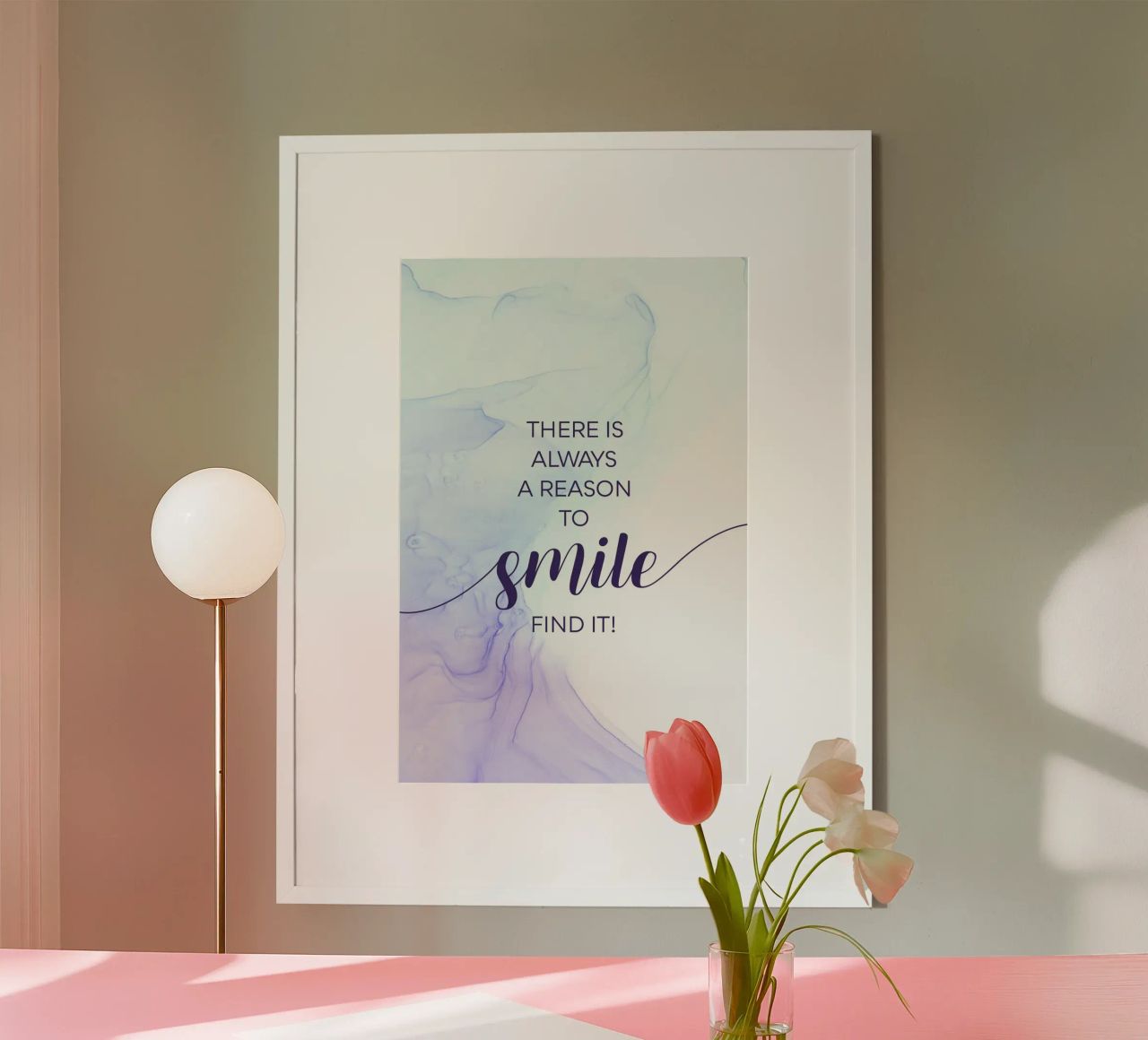 THERE IS ALWAYS A REASON TO SMILE | floating colors poster da Melanie Viola