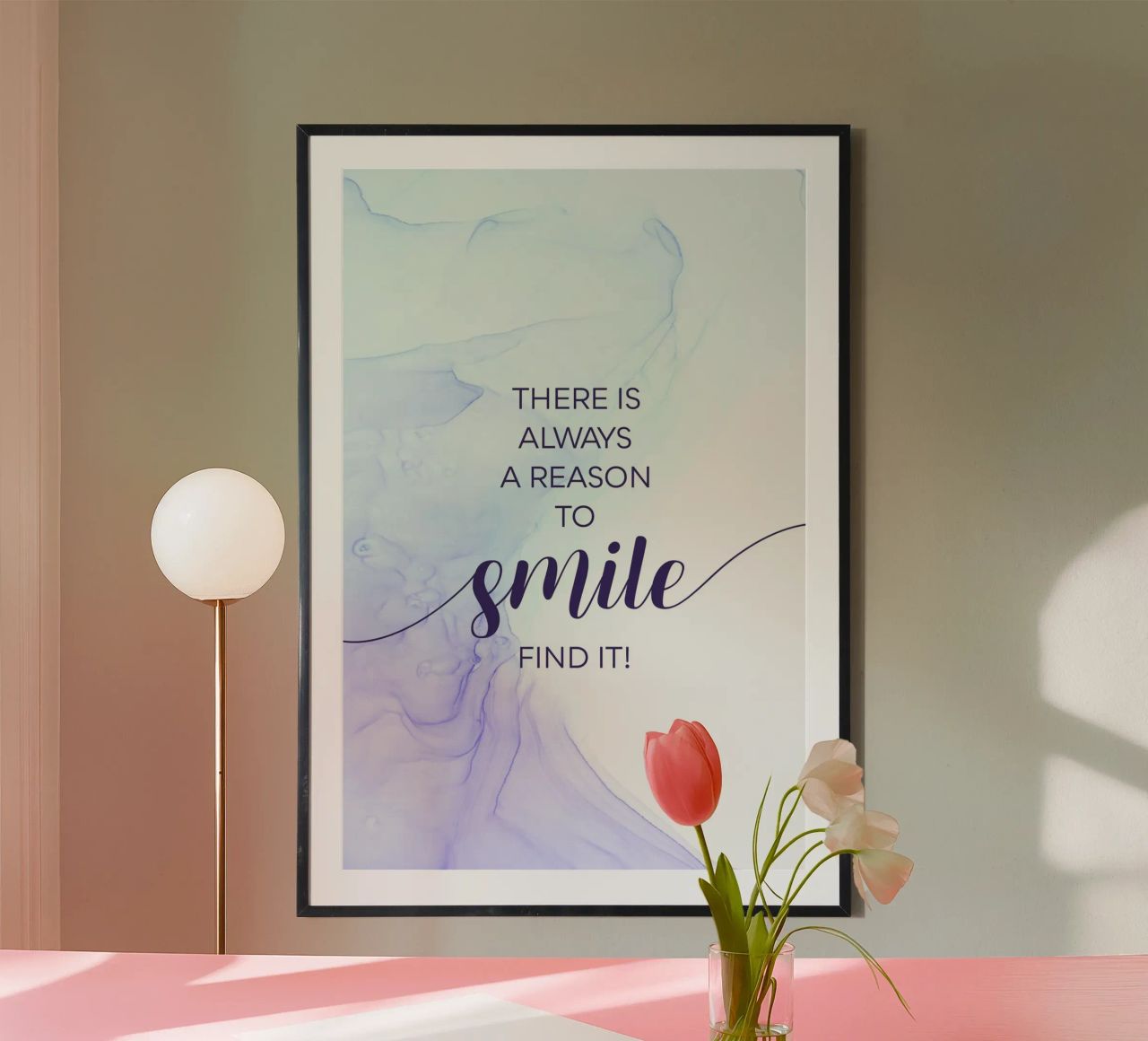 THERE IS ALWAYS A REASON TO SMILE | floating colors poster da Melanie Viola
