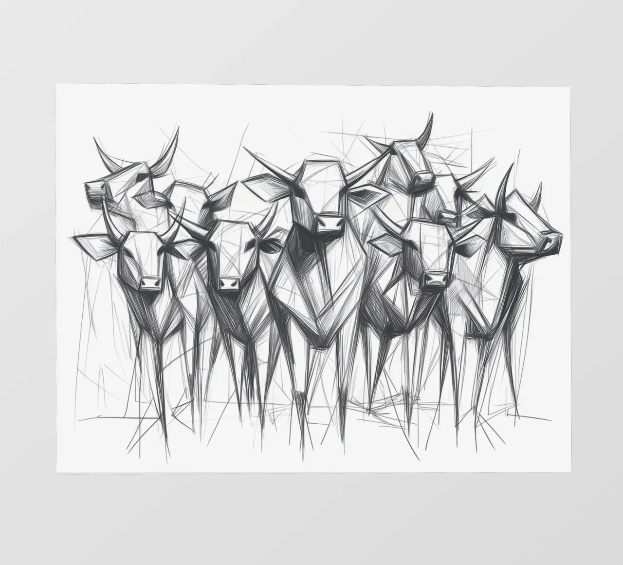 Mandria di tori in lineart pellicola backlit da Carinaprint