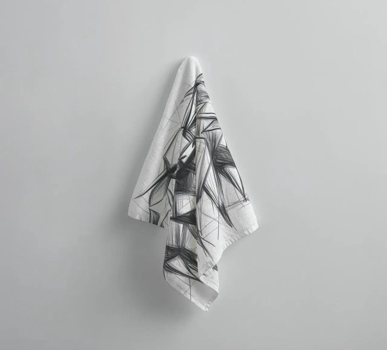 Mandria di tori in lineart asciugamano da bagno da Carinaprint