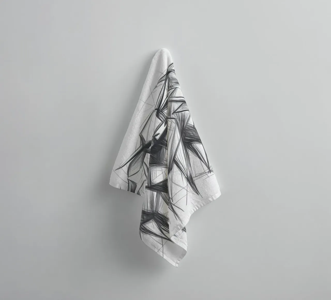 Mandria di tori in lineart asciugamano da bagno da Carinaprint