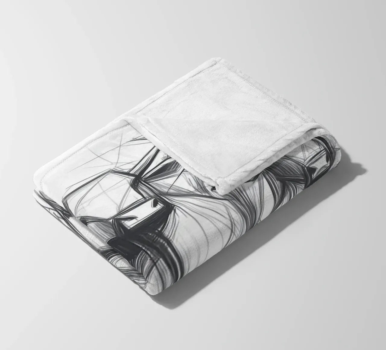 Mandria di tori in lineart coperta in pile da Carinaprint