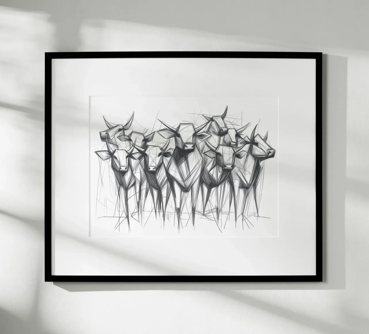 Manada de toros en lineart hahnemühle de Carinaprint