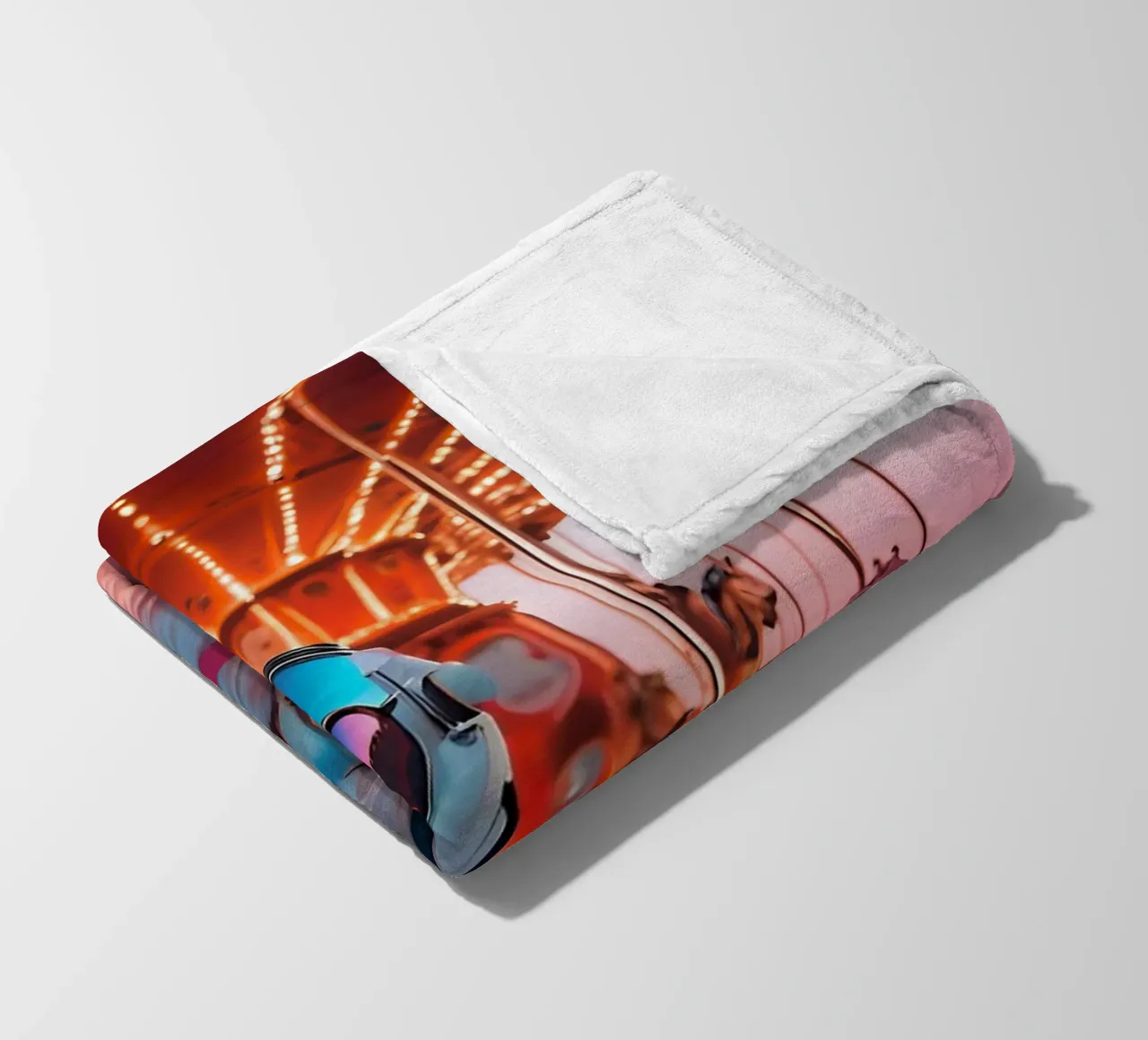 Cosmic solitude fleece blanket by ICONICA Art Studio