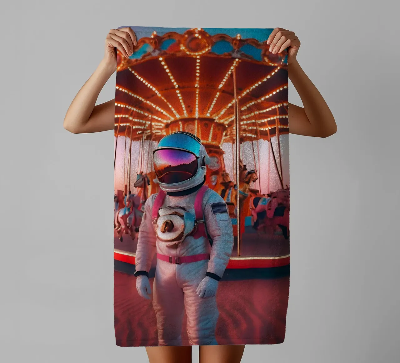 Cosmic solitude towel by ICONICA Art Studio