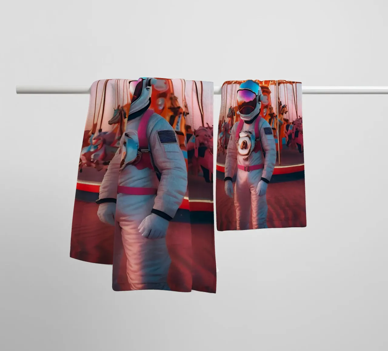 Cosmic solitude towel by ICONICA Art Studio