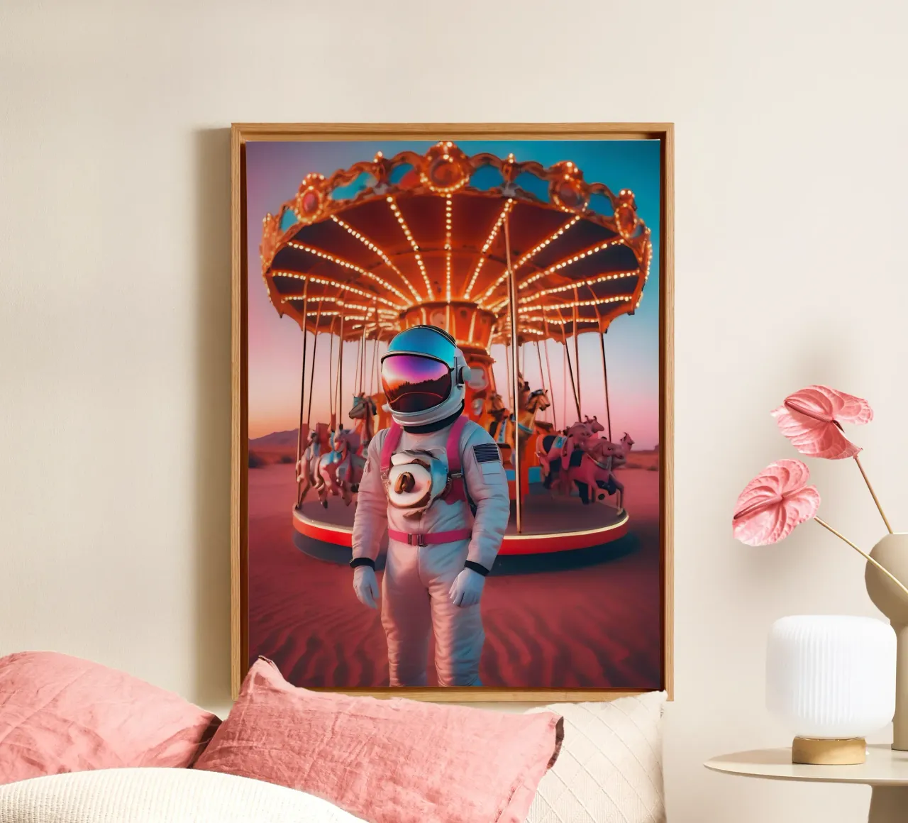 Cosmic solitude canvas with Floater frame by ICONICA Art Studio