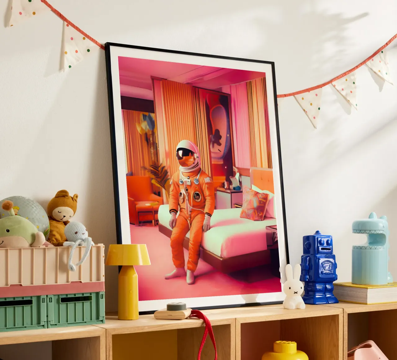 Viaggio nel tempo poster con telaio in alluminio da ICONICA Art Studio