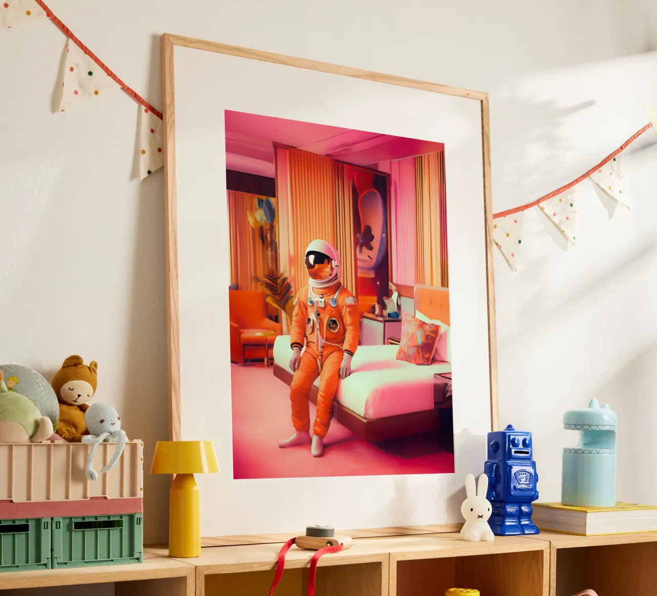 Viaggio nel tempo poster con telaio in alluminio da ICONICA Art Studio