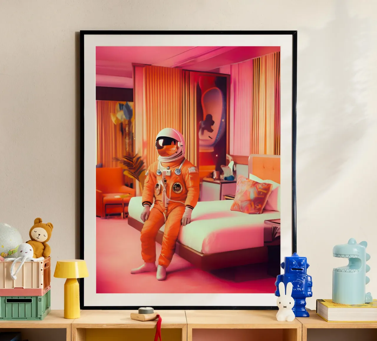 Viaggio nel tempo poster con telaio in alluminio da ICONICA Art Studio