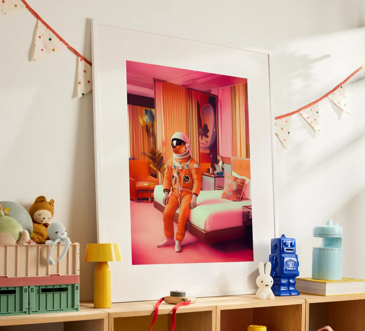 Viaggio nel tempo poster con telaio in alluminio da ICONICA Art Studio