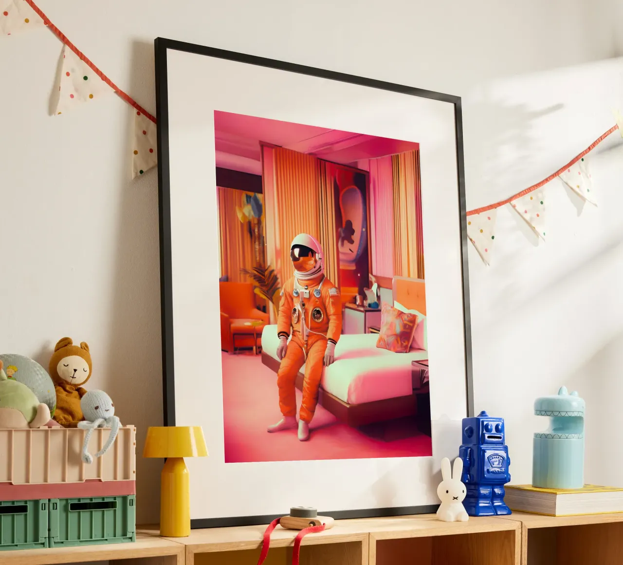Viaggio nel tempo poster con telaio in alluminio da ICONICA Art Studio