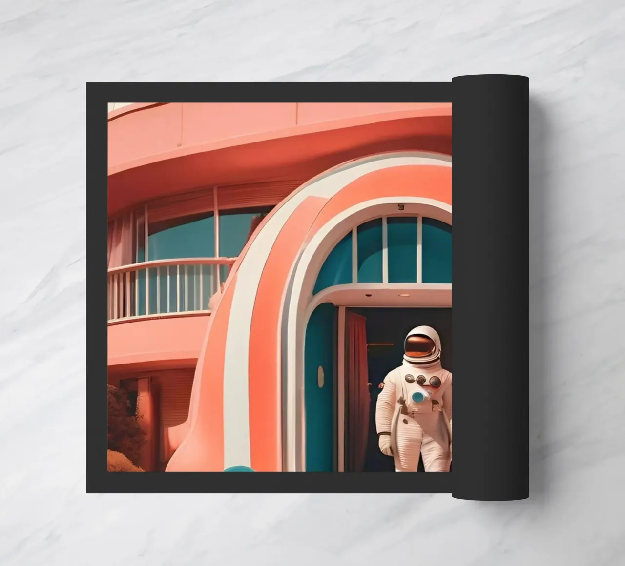 Journey to the Heart of the Future doormat by ICONICA Art Studio