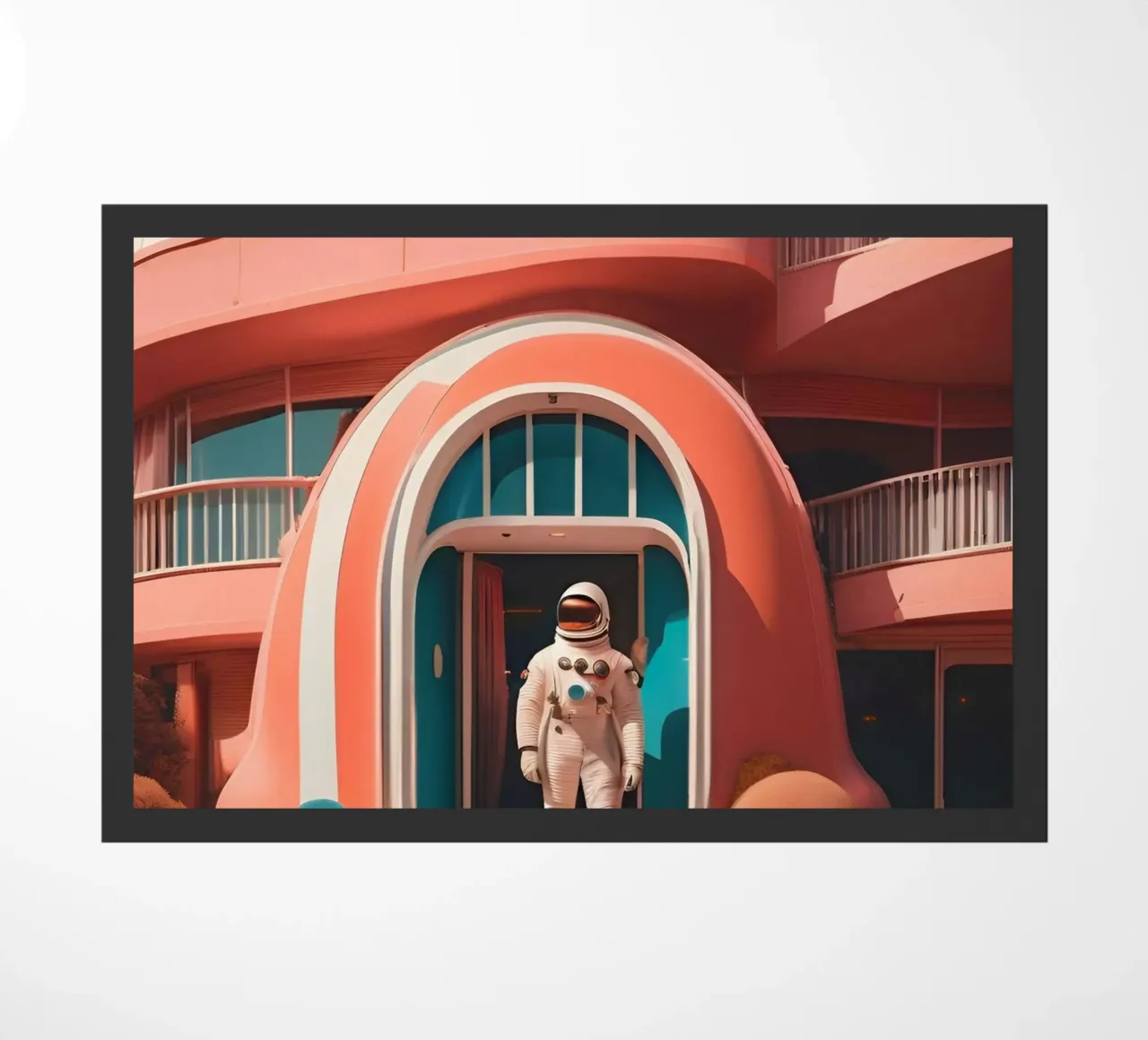 Journey to the Heart of the Future doormat by ICONICA Art Studio