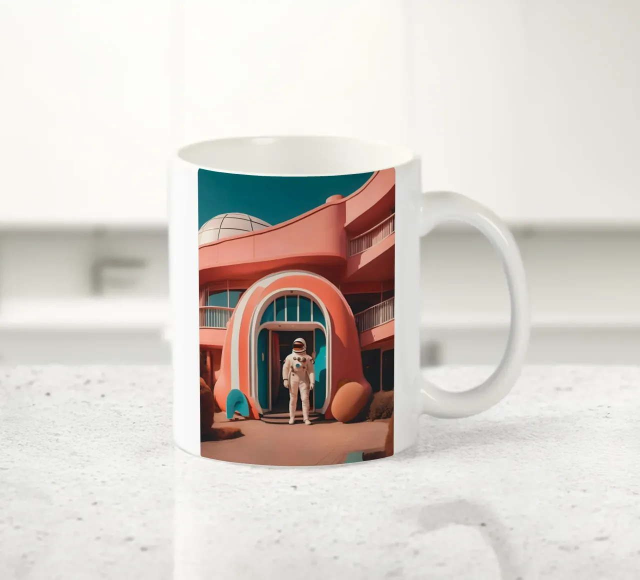 Reise ins Herz der Zukunft Keramik Tasse von ICONICA Art Studio