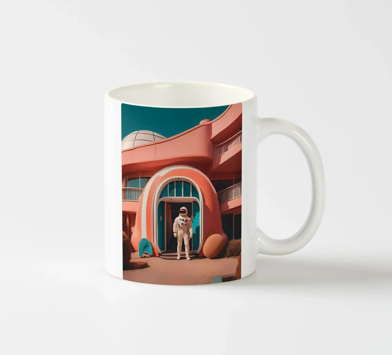 Reise ins Herz der Zukunft Keramik Tasse von ICONICA Art Studio