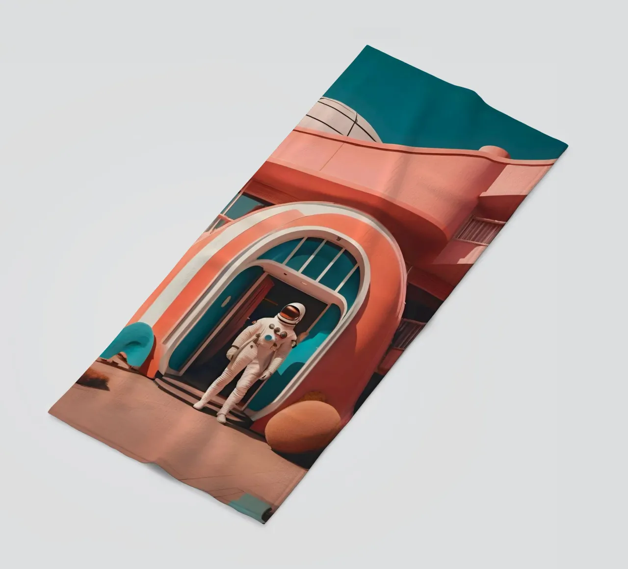 Reise ins Herz der Zukunft Strandtuch von ICONICA Art Studio
