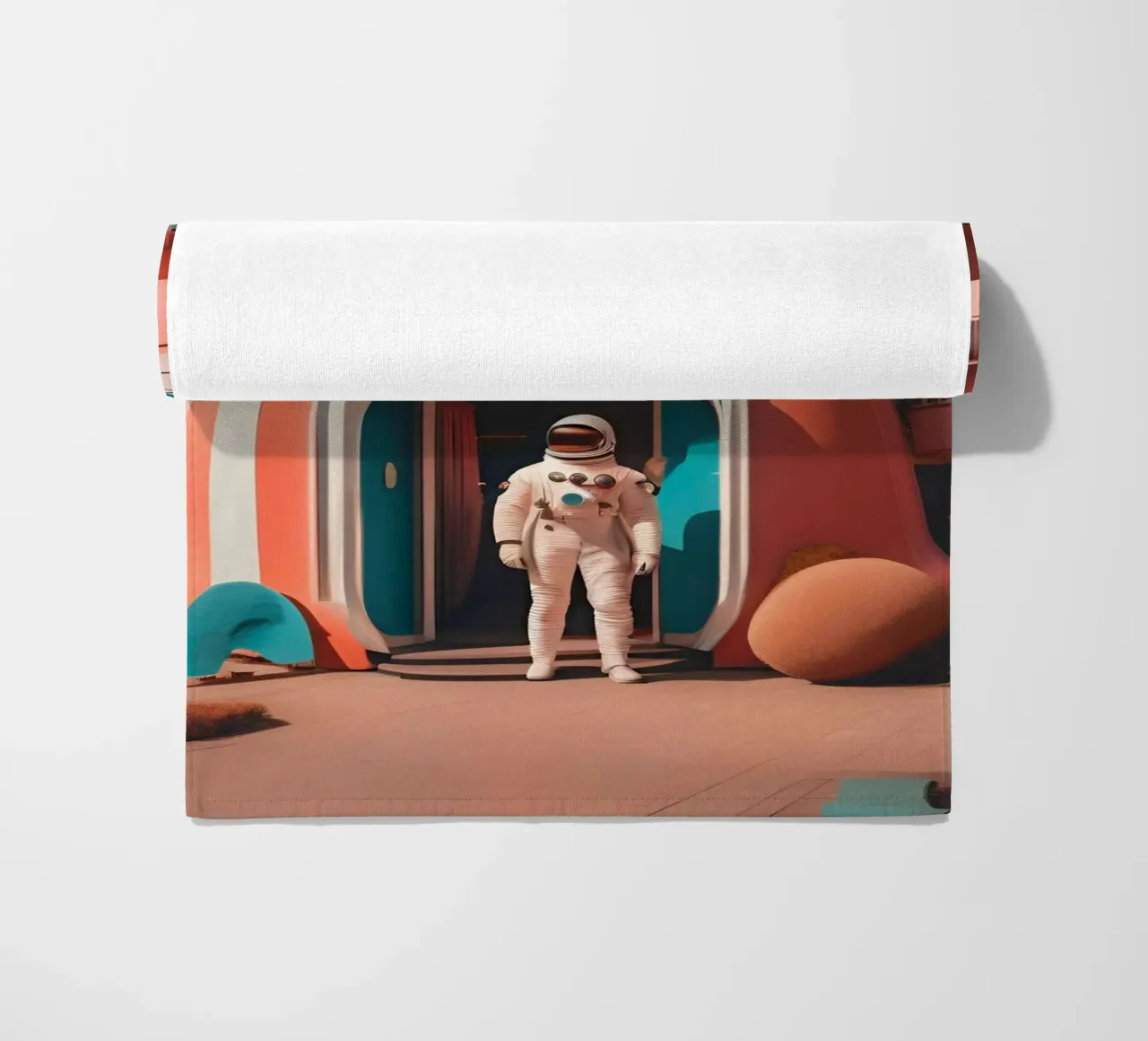 Reise ins Herz der Zukunft Strandtuch von ICONICA Art Studio