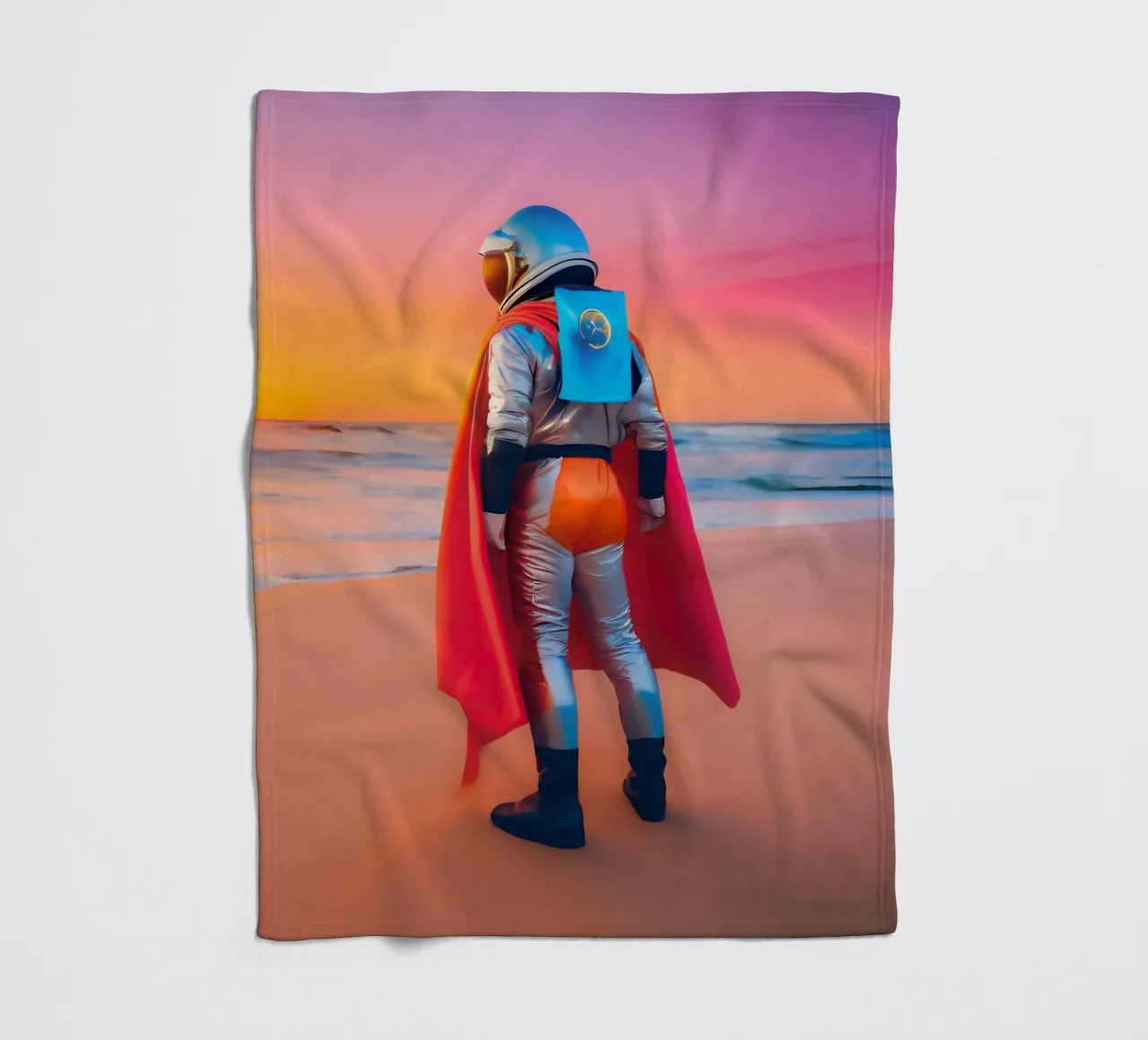 Le dernier voyageur fleece blanket by ICONICA Art Studio