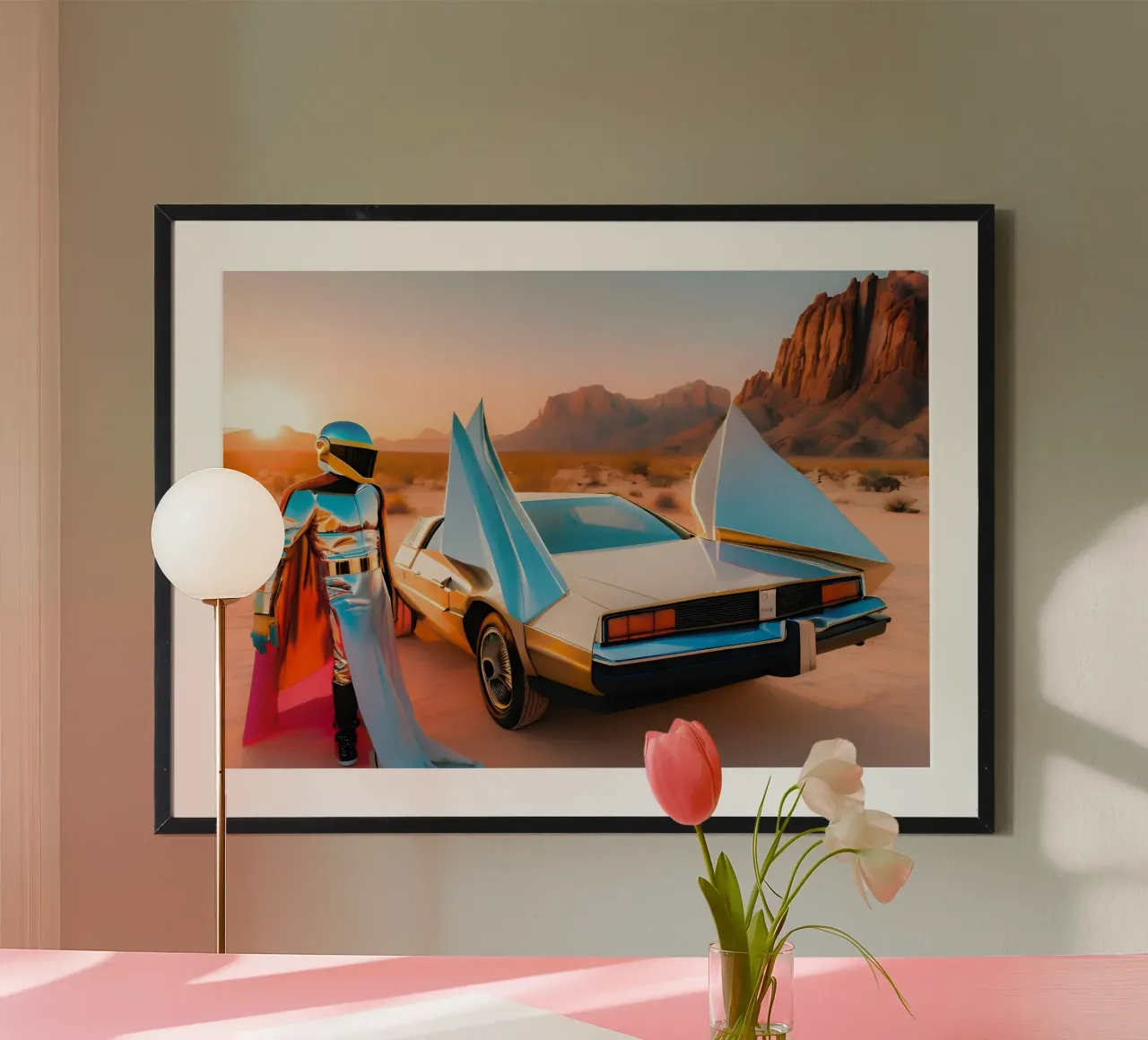 Viaggiatore cosmico poster con telaio in alluminio da ICONICA Art Studio