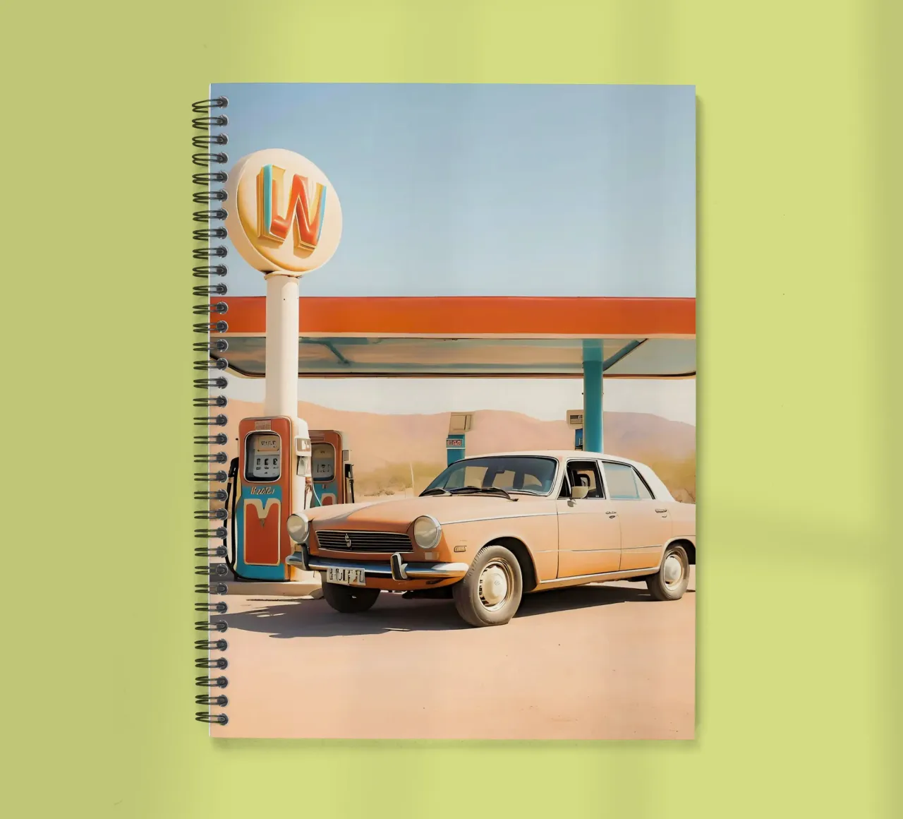 Retro Escape spiral notebook by ICONICA Art Studio