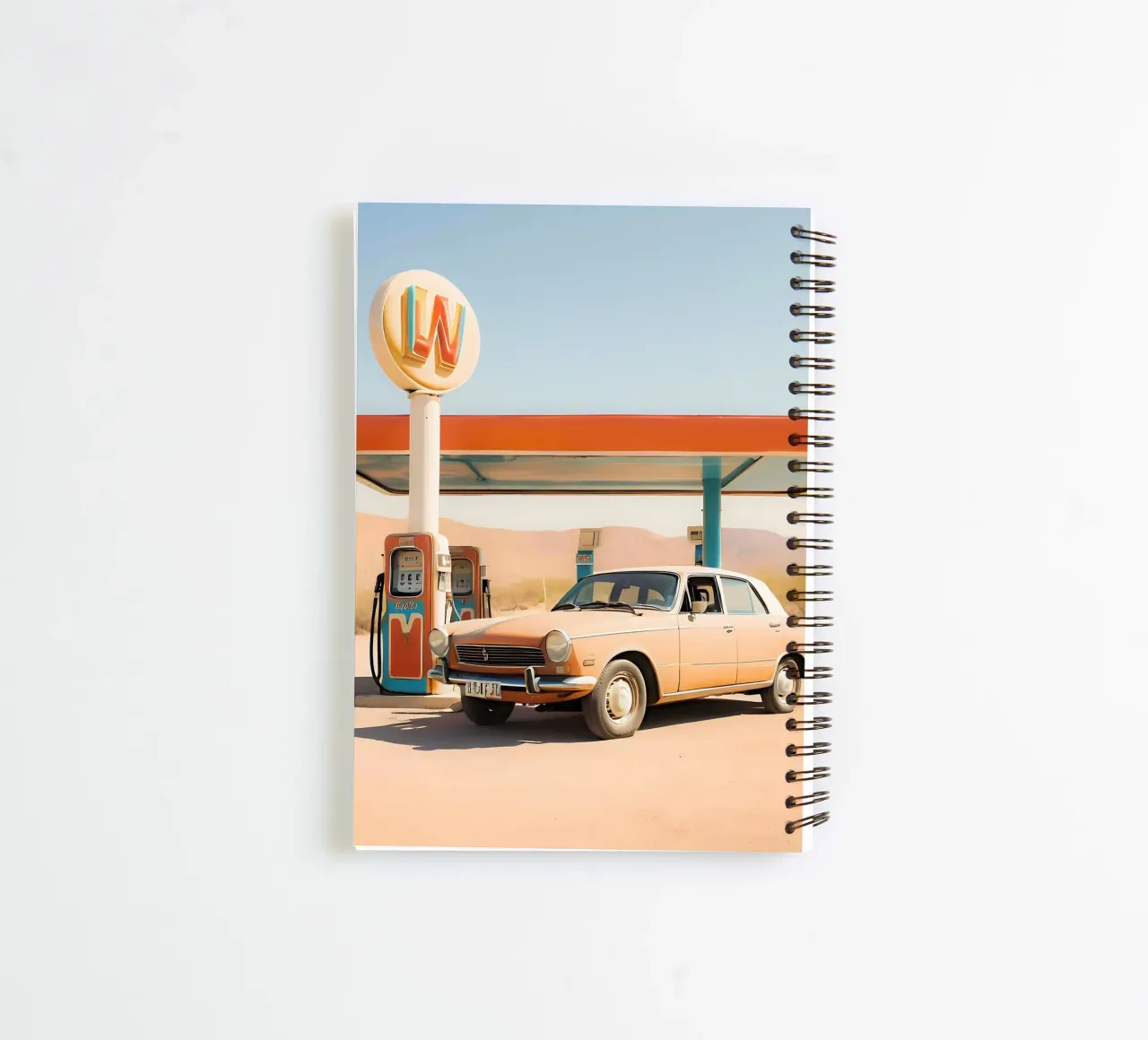 Retro Escape spiral notebook by ICONICA Art Studio