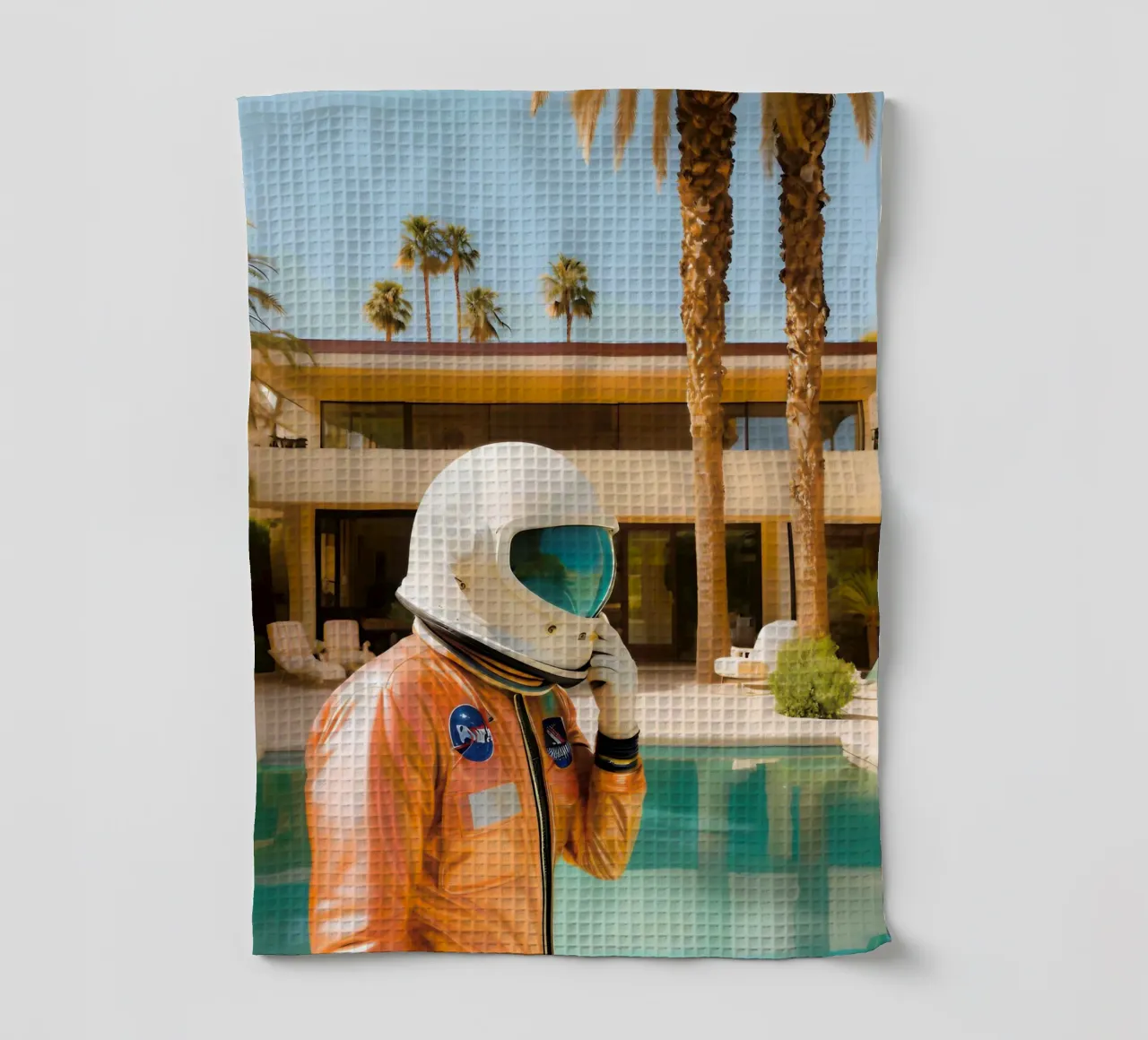Kalifornischer Weltraumtraum Geschirrtuch von ICONICA Art Studio