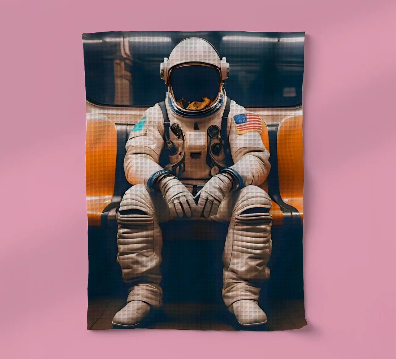 Cosmic Traveller tea towel by ICONICA Art Studio
