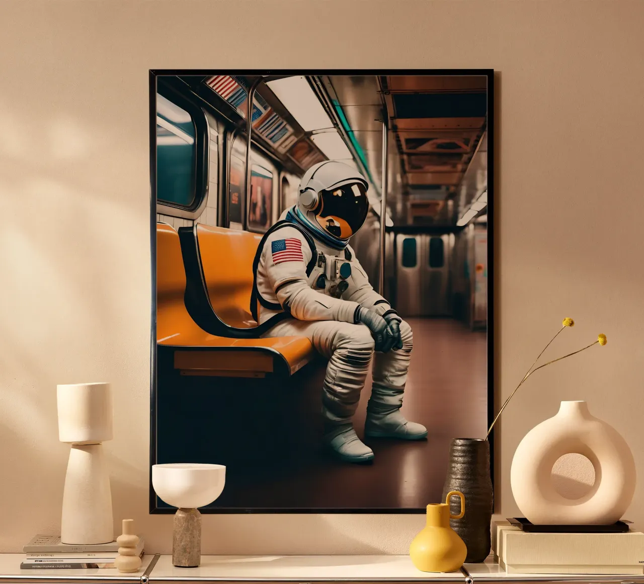 Eterno viaggiatore poster con telaio in legno da ICONICA Art Studio