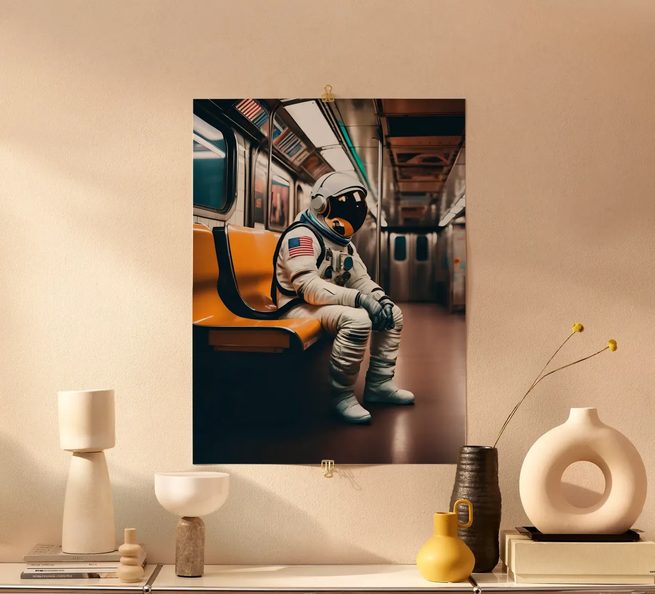 Eterno viaggiatore poster con telaio in legno da ICONICA Art Studio